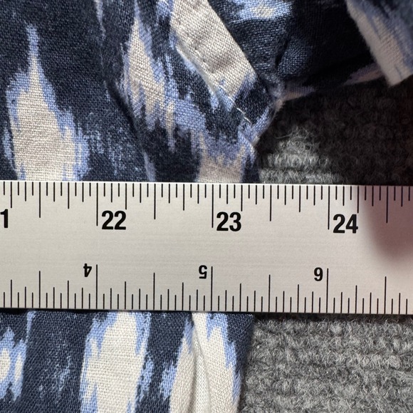 Gap Loop Collar Shirt Linen Blend Large Mens Ikat Short Sleeve Button Up - Picture 5 of 8